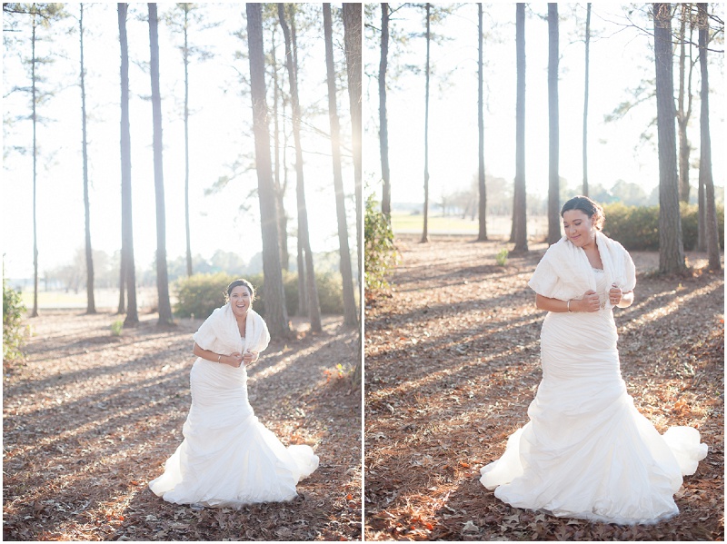 North Carolina Wedding Photographer, North Carolina Bridal Photo, Bridal Photo, North Carolina Winter Wedding, Bride white fur, acorn wedding