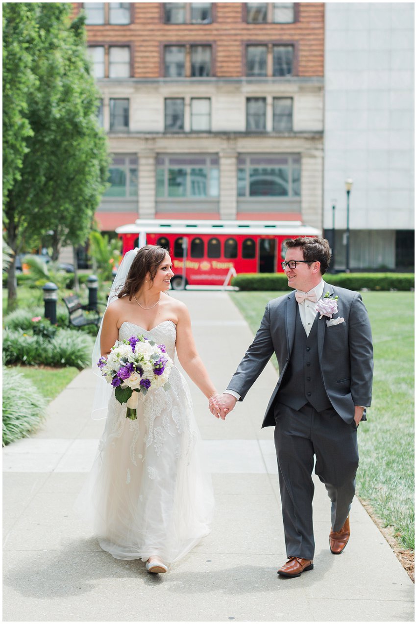 Gray and Purple Gramercy Louisville Kentucky Wedding Samantha Laffoon Photography