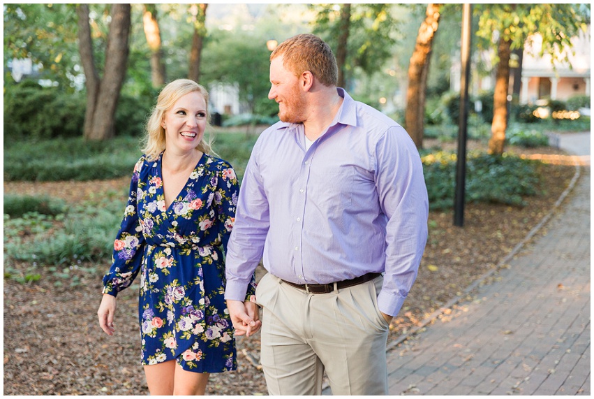 Dan and Sarah Red Clay Ciderworks and Uptown Charlotte Engagement Session by Charlotte Wedding and Engagement Photographer Samantha Laffoon