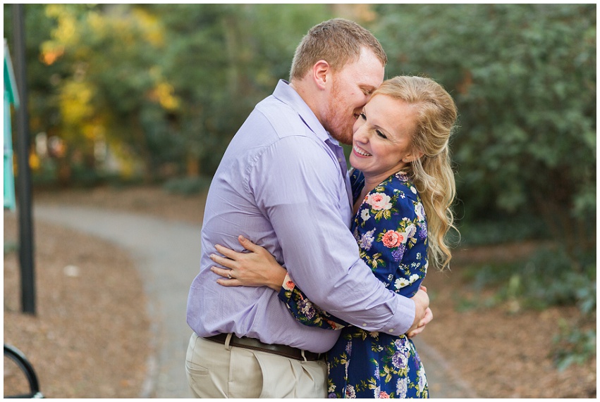 Dan and Sarah Red Clay Ciderworks and Uptown Charlotte Engagement Session by Charlotte Wedding and Engagement Photographer Samantha Laffoon