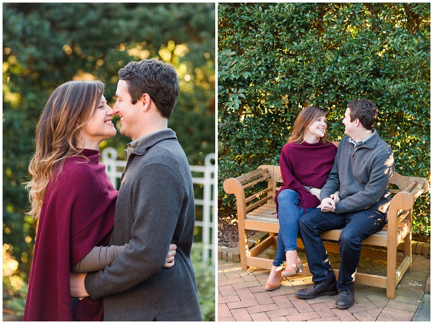 Andrew and Christine's sweet and fun Charlotte engagement session at Daniel Stowe Botanical Gardens by Destination and Charlotte wedding photographer Samantha Laffoon