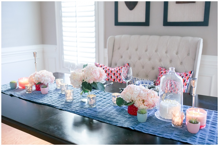 Romantic dinner at home Charlotte fashion editorial photographer Samantha Laffoon Photography