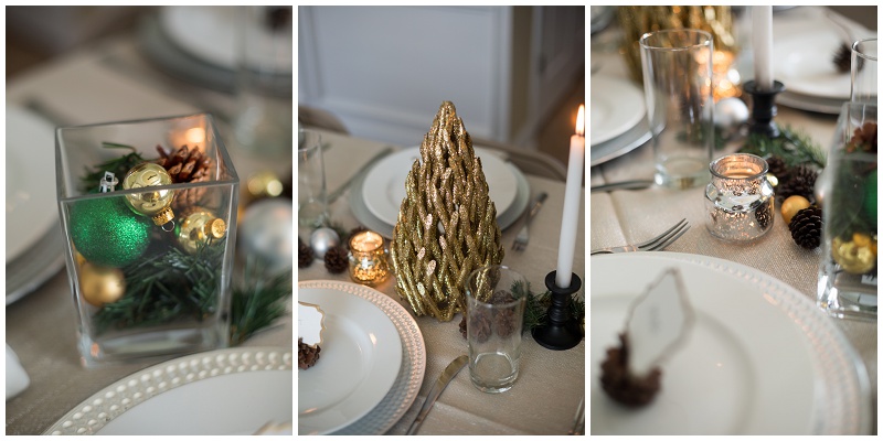 Silver and gold Christmas table, professional photographer of the Carolinas, Charlotte wedding photographer