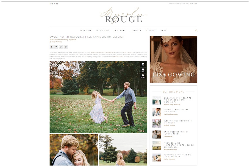 Romantic Anniversary Session at The Graylyn Estate Featured on Magnolia Rogue