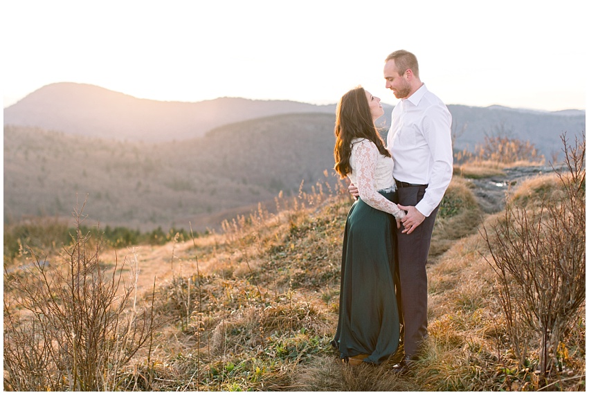 Jenna and Chris' stunning Black Balsam Knob Engagement Session Asheville Mountain Engagement by wedding photographer Samantha Laffoon