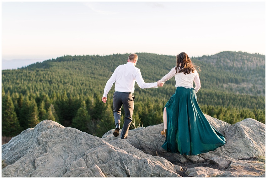 Jenna and Chris' stunning Black Balsam Knob Engagement Session Asheville Mountain Engagement by wedding photographer Samantha Laffoon