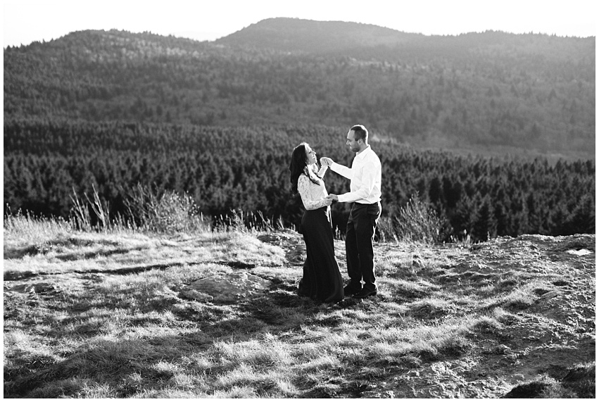 Jenna and Chris' stunning Black Balsam Knob Engagement Session Asheville Mountain Engagement by wedding photographer Samantha Laffoon