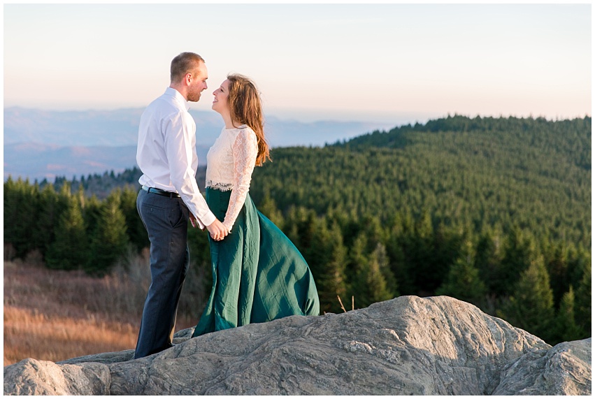 Jenna and Chris' stunning Black Balsam Knob Engagement Session Asheville Mountain Engagement by wedding photographer Samantha Laffoon