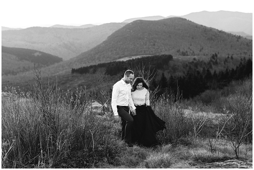 Jenna and Chris' stunning Black Balsam Knob Engagement Session Asheville Mountain Engagement by wedding photographer Samantha Laffoon