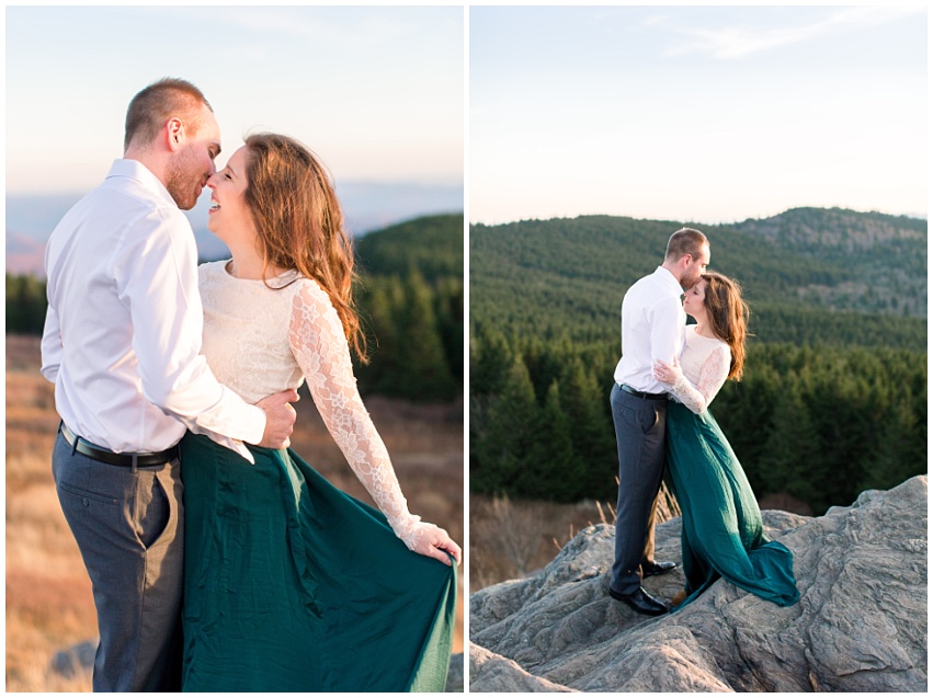 Jenna and Chris' stunning Black Balsam Knob Engagement Session Asheville Mountain Engagement by wedding photographer Samantha Laffoon