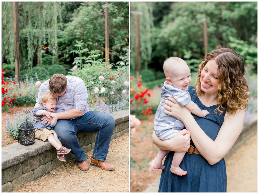 McGill Rose Garden spring Charlotte family session by photographer Samantha Laffoon