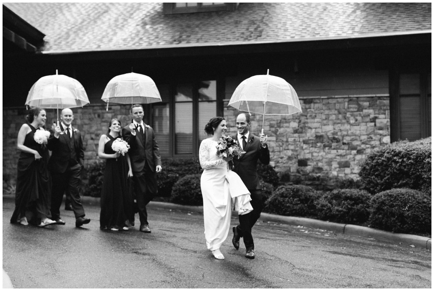 Rainy day wedding at Firethorne Country Club by top Charlotte wedding photographer Samantha Laffoon