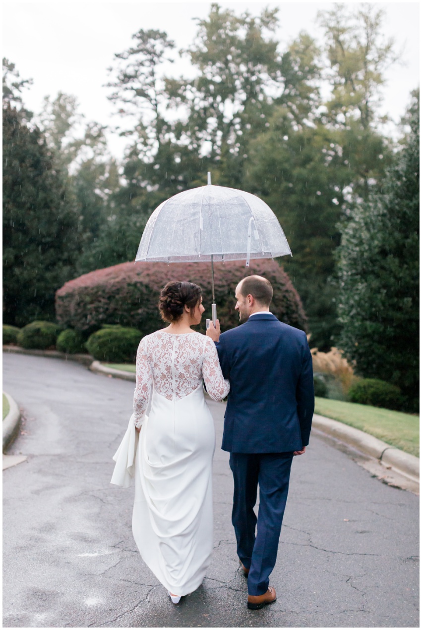Rainy day wedding at Firethorne Country Club by top Charlotte wedding photographer Samantha Laffoon
