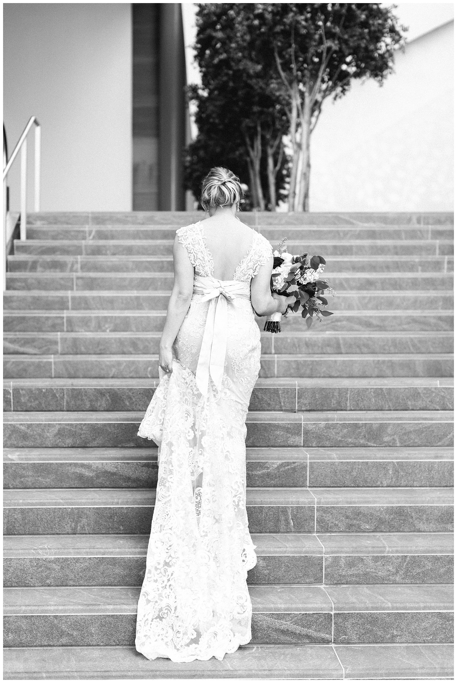 Black and white bridal portrait at the Ritz Carlton