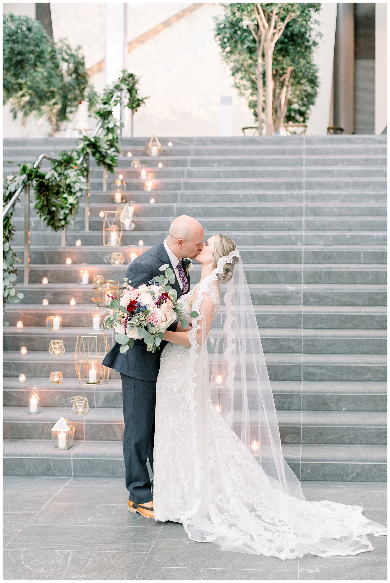 Romantic bride and groom photo at the Ritz Carlton Charlotte North Carolina wedding by photographer Samantha Laffoon Photography