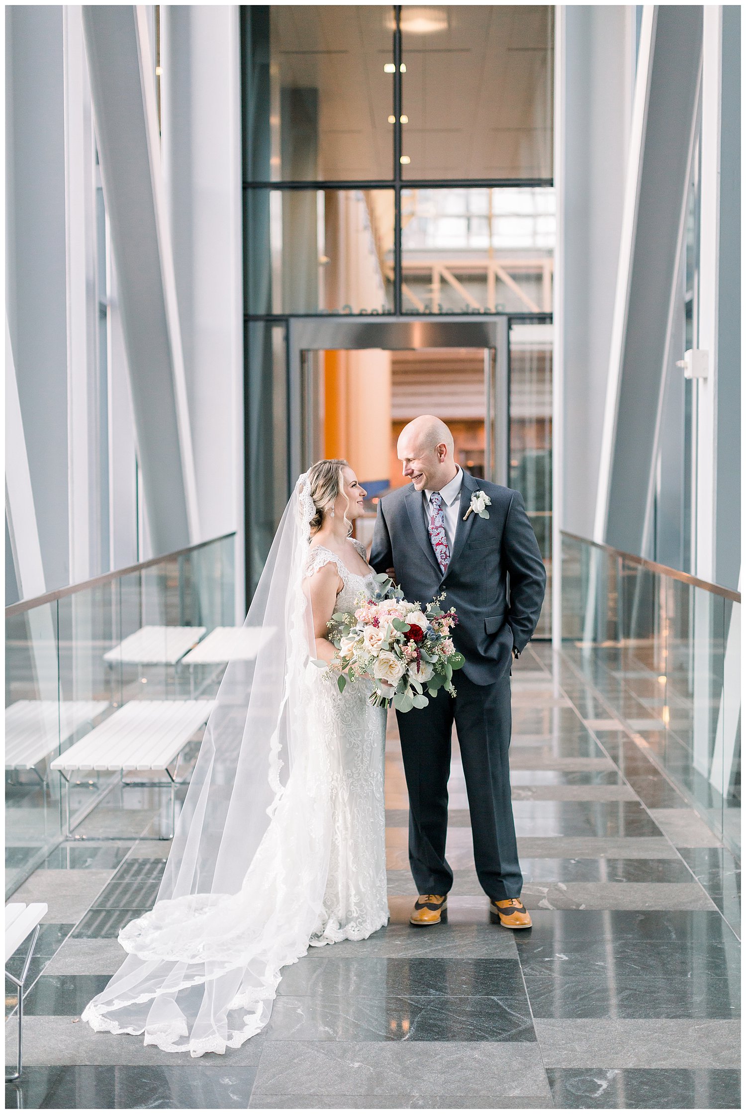 romantic photo of bride and groom at the Ritz Carlton Charlotte