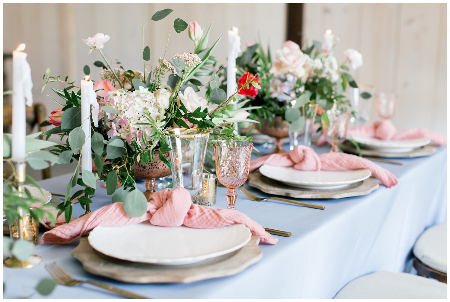 Blue and blush French Country Wedding