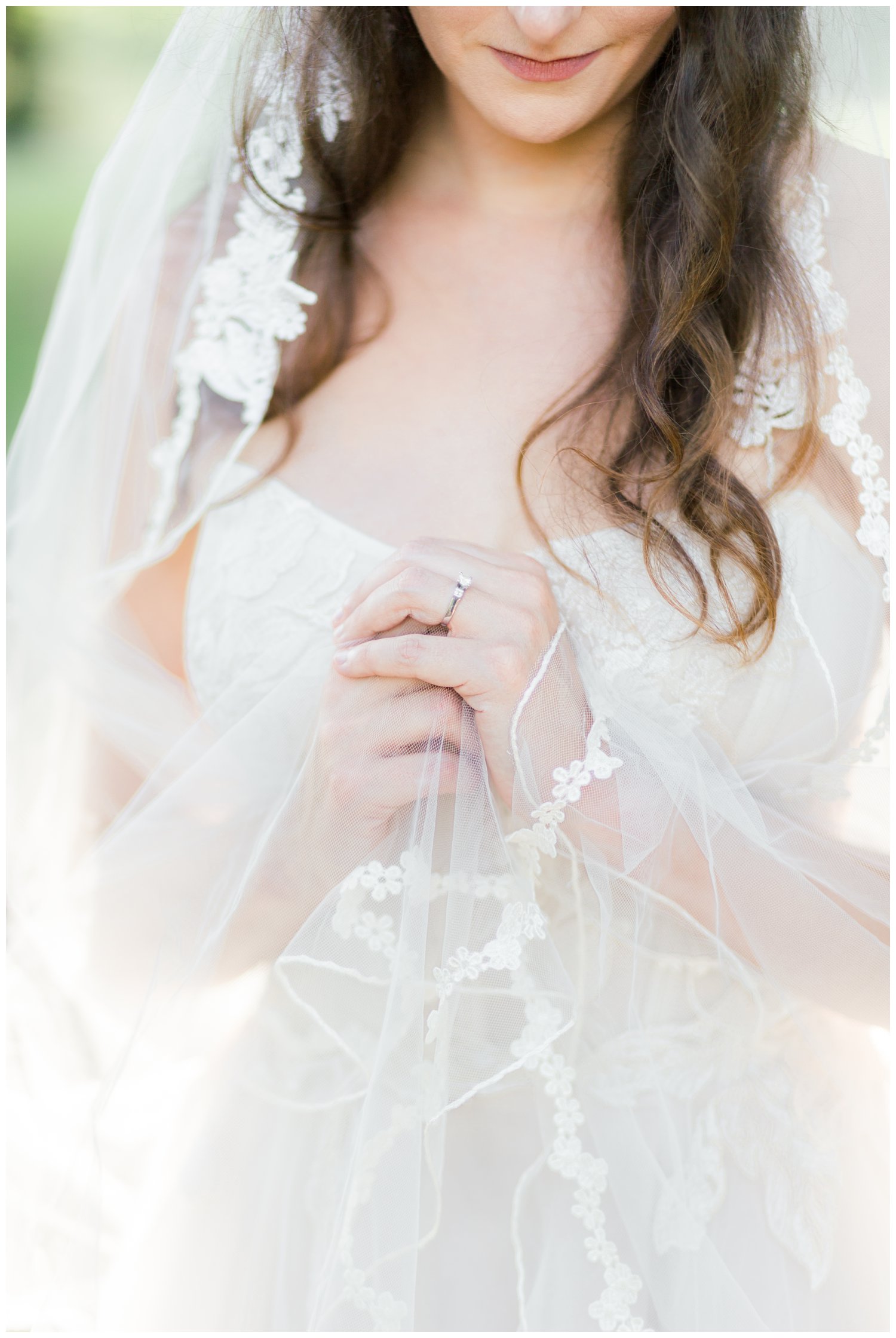 Dreamy lace veil bridal portrati at Daniel Stowe