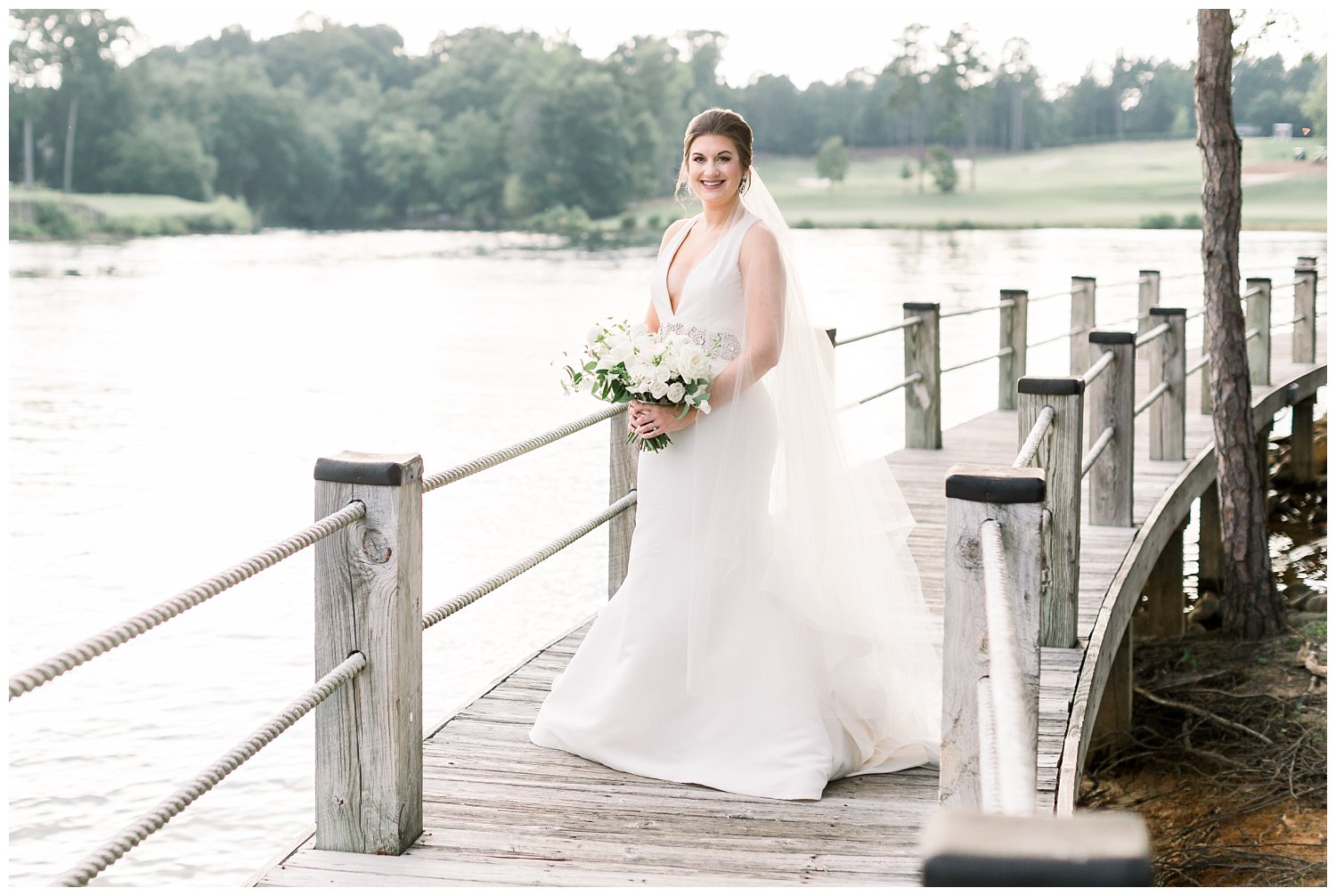 stunning bridal photo at golf club Charlotte