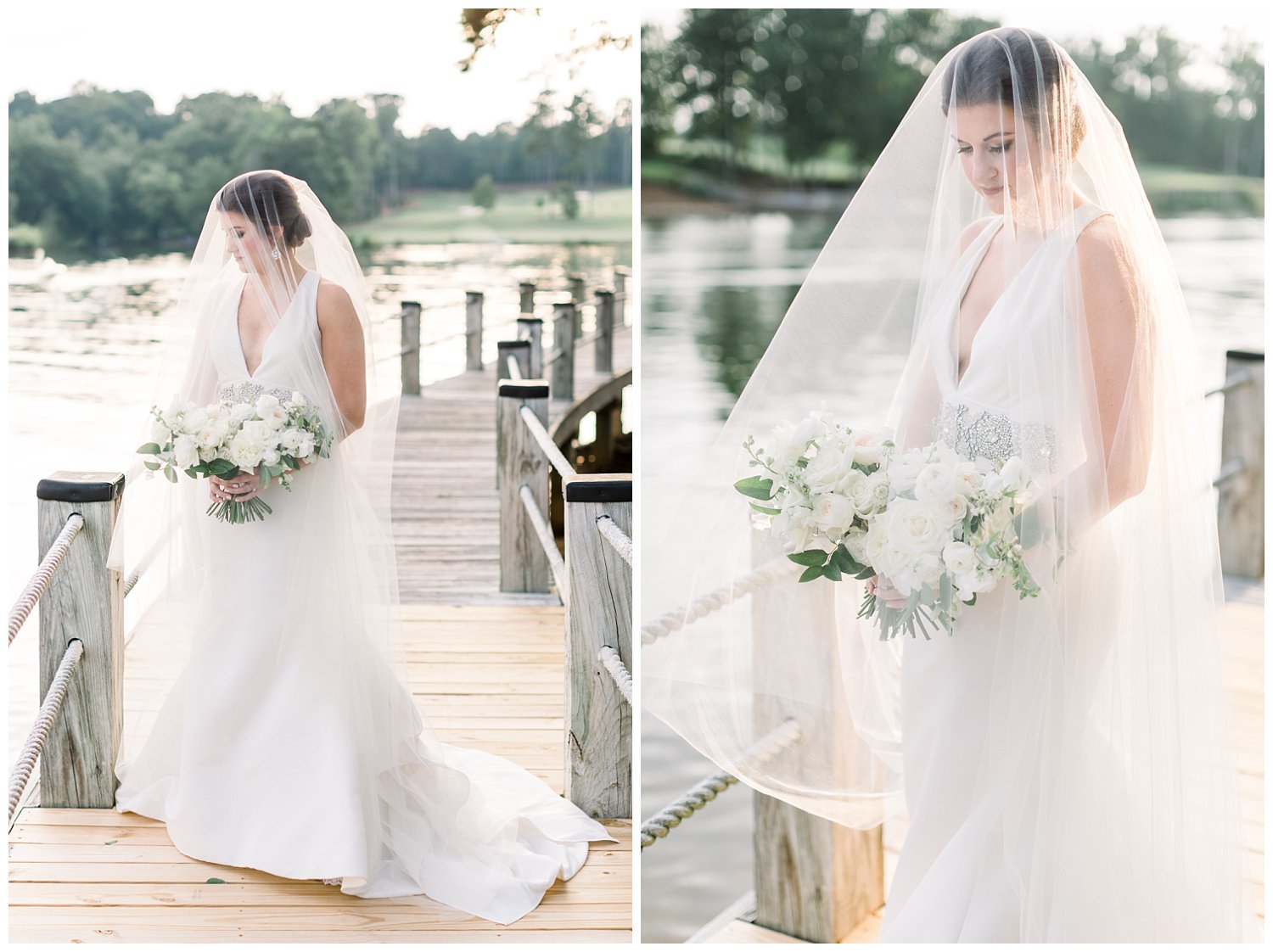 stunning bridal photo at golf club Charlotte North Carolina