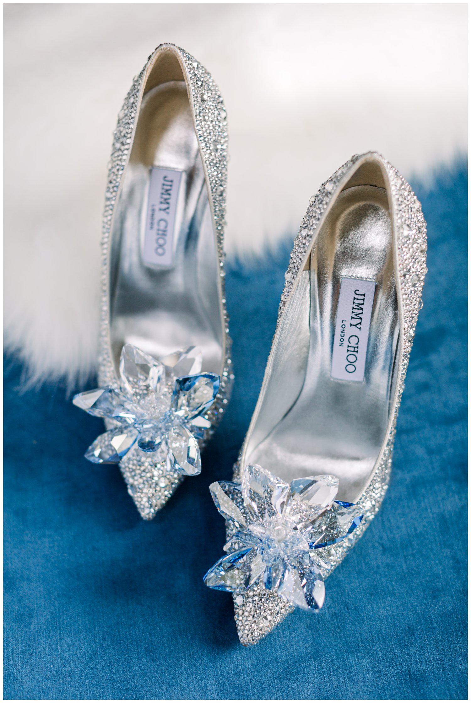 Jimmy Choo Cinderella Swarovski crystal slipper heels wedding day shoes