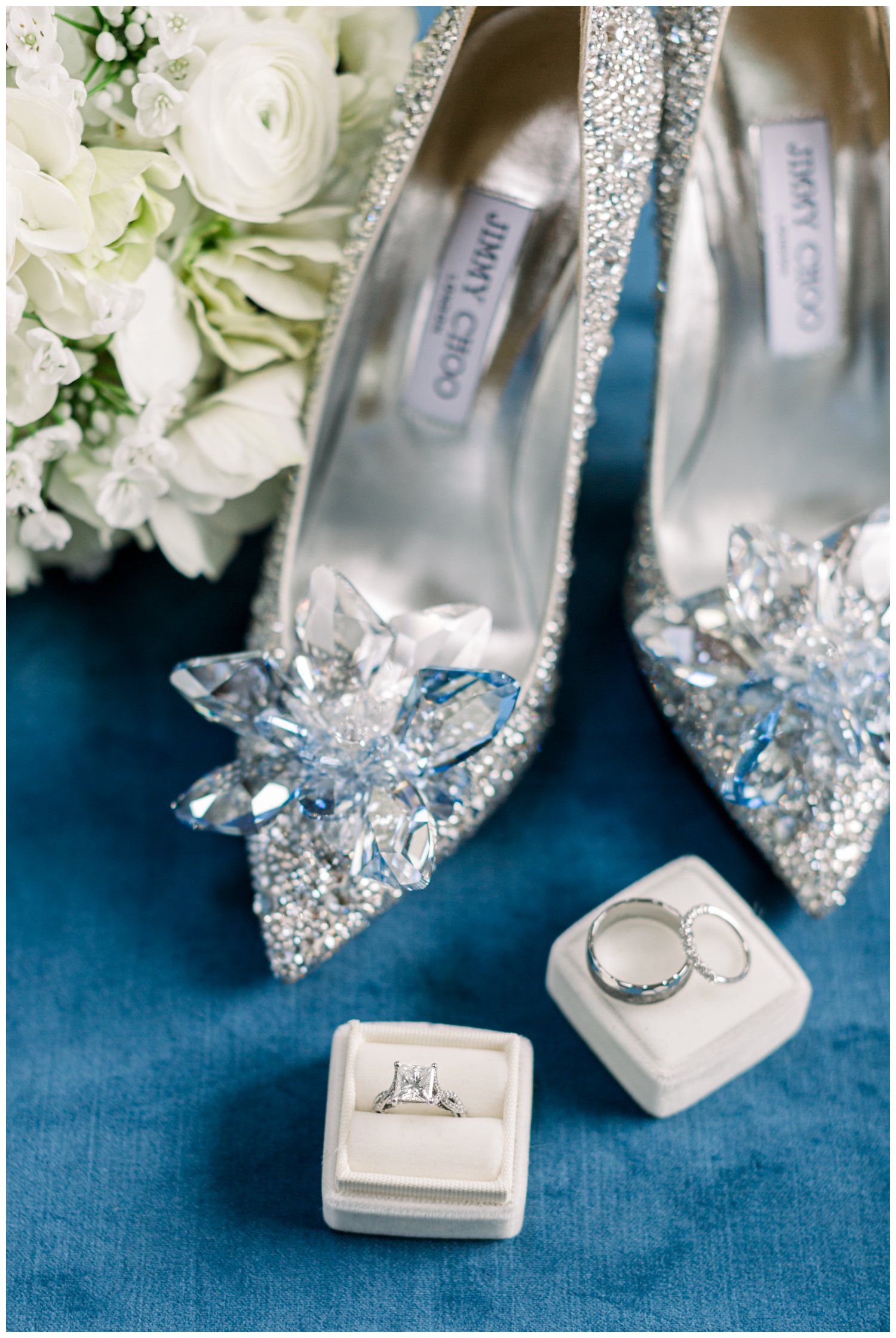 Jimmy Choo Cinderella Swarovski crystal slipper heels wedding day shoes