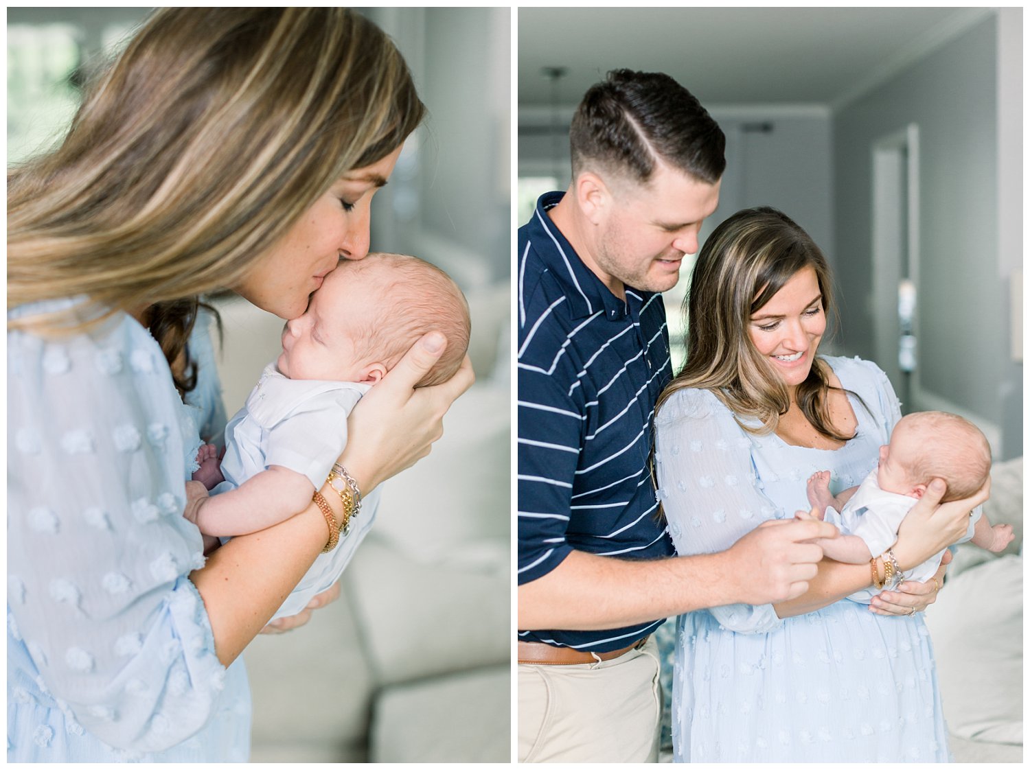 Charlotte newborn session in home North Carolina lifestyle family photos