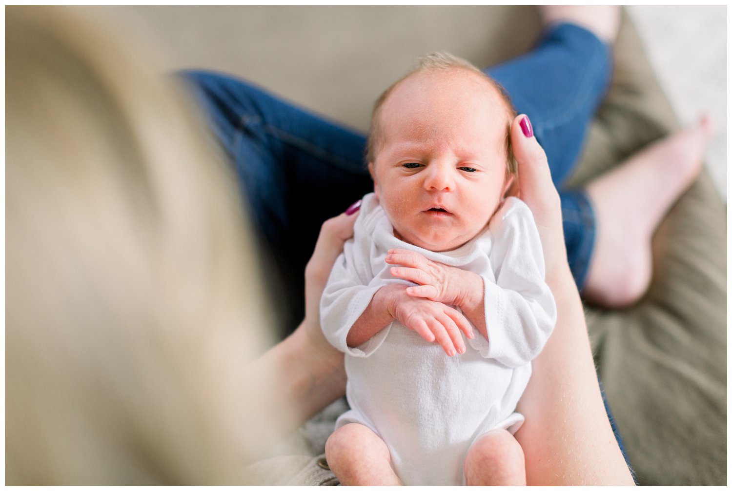 Charlotte in home newborn lifestyle photos